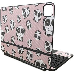 Carbon Fiber Skin Compatible with Apple Magic Keyboard for iPad Pro 11‑inch (M4) 2024 - Panda Hello - Premium 3M Vinyl Protective Wrap Decal Cover - Easy to Apply | Crafted in The USA by MightySkins