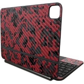 Carbon Fiber Skin Compatible with Apple Magic Keyboard for iPad Pro 11‑inch (M4) 2024 - Red Modern Camo - Premium 3M Vinyl Protective Decal Cover - Easy to Apply | Crafted in The USA by MightySkins