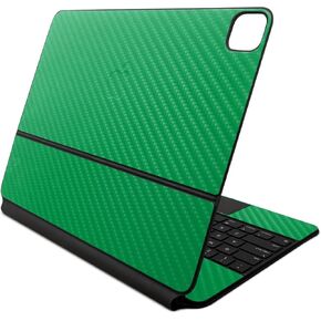 Carbon Fiber Skin Compatible with Apple Magic Keyboard for iPad Air 13-inch (M2) 2024 - Solid Green - Premium 3M Vinyl Protective Wrap Decal Cover - Easy to Apply | Crafted in The USA by MightySkins