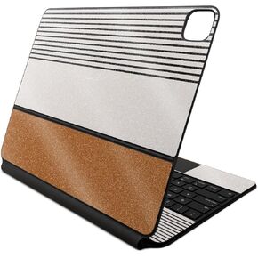 Glossy Glitter Skin Compatible with Apple Magic Keyboard for iPad Air 13-inch (M2) 2024 - Neutral Stripes - Premium 3M Vinyl Protective Decal Cover - Easy to Apply | Crafted in The USA by MightySkins