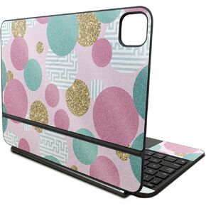 Glossy Glitter Skin Compatible with Apple Magic Keyboard for iPad Pro 11‑inch (M4) 2024 - Golden Bubbles - Premium 3M Vinyl Protective Decal Cover - Easy to Apply | Crafted in The USA by MightySkins