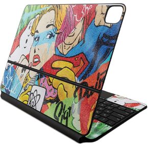 Glossy Glitter Skin Compatible with Apple Magic Keyboard for iPad Air 13-inch (M2) 2024 - Cartoon Mania - Premium 3M Vinyl Protective Decal Cover - Easy to Apply | Crafted in The USA by MightySkins