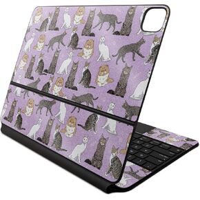 Glossy Glitter Skin Compatible with Apple Magic Keyboard for iPad Air 13-inch (M2) 2024 - Cat Chaos - Premium 3M Vinyl Protective Wrap Decal Cover - Easy to Apply | Crafted in The USA by MightySkins