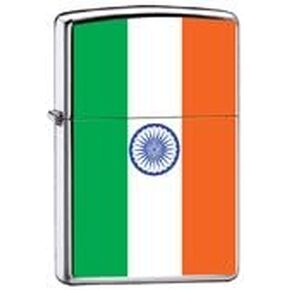 Zippo Custom Lighter India Flag High Polish Finish