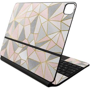 لامعة لامع الجلد متوافق مع لوحة مفاتيح Apple Magic لـ iPad Air 13 بوصة (M2) 2024 - Polygon Rose Gold - 3M فينيل وغطاء صائق - سهلة تطبيق | مصنوع في الولايات المتحدة الأمريكية من قبل Mayyskins