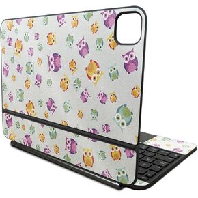 Glossy Glitter Skin Compatible with Apple Magic Keyboard for iPad Pro 11‑inch (M4) 2024 - Owls - Premium 3M Vinyl Protective Wrap Decal Cover - Easy to Apply | Crafted in The USA by MightySkins