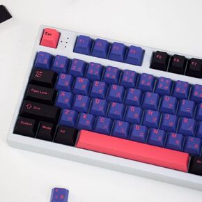 PBT Black Purple Keycaps Cherry Profile Ninja Japanese Keycaps Set 138 Keys Custom Keycaps for Cherry MX Gateron Kailh Switches Mechanical Keyboards
