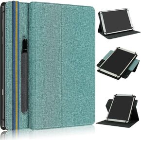 Universal Case for 9-11inch Tablets, Rotating Stand Folio Cover with Pencil Holder, Compatible with ATOZEE/FEONAL/Qukenk/Moderness/Remarkable/Onn and More, Green