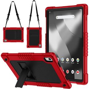 for Onn 11 inch Tablet Pro 2024 Model Case/Onn 11 inch Tablet Pro Model 100146660 Case,Shockproof Kids Case with Shoulder Strap for Walmart Onn 11" Tablet Pro 2024Model:100146660 (Red/Black)
