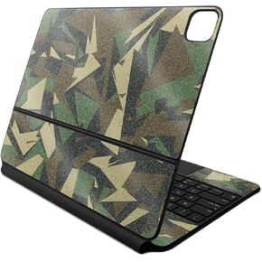 Glossy Glitter Skin Compatible with Apple Magic Keyboard for iPad Air 13-inch (M2) 2024 - Polygonal Camo - Premium 3M Vinyl Protective Decal Cover - Easy to Apply | Crafted in The USA by MightySkins