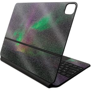 Glossy Glitter Skin Compatible with Apple Magic Keyboard for iPad Air 13-inch (M2) 2024 - Aurora Borealis - Premium 3M Vinyl Protective Decal Cover - Easy to Apply | Crafted in The USA by MightySkins