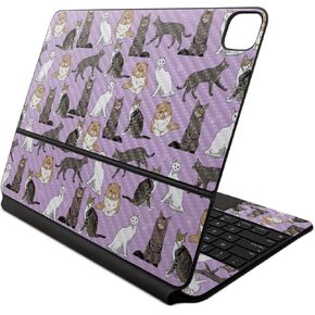 Carbon Fiber Skin Compatible with Apple Magic Keyboard for iPad Air 13-inch (M2) 2024 - Cat Chaos - Premium 3M Vinyl Protective Wrap Decal Cover - Easy to Apply | Crafted in The USA by MightySkins