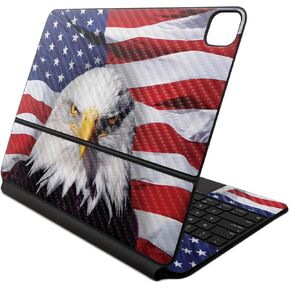 Carbon Fiber Skin Compatible with Apple Magic Keyboard for iPad Air 13-inch (M2) 2024 - America Strong - Premium 3M Vinyl Protective Decal Cover - Easy to Apply | Crafted in The USA by MightySkins