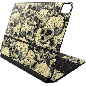 Glossy Glitter Skin Compatible with Apple Magic Keyboard for iPad Air 13-inch (M2) 2024 - Inked Skulls - Premium 3M Vinyl Protective Decal Cover - Easy to Apply | Crafted in The USA by MightySkins