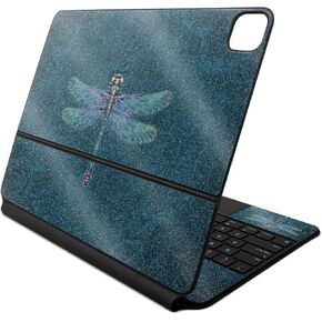 Glossy Glitter Skin Compatible with Apple Magic Keyboard for iPad Air 13-inch (M2) 2024 - Vibrant Dragonfly - 3M Vinyl Protective Decal Cover - Easy to Apply | Crafted in The USA by MightySkins