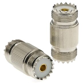2PCS PL259 SO239 UHF Antenna Adapter, UHF CB Radio Coax Connector, SO239 Female to PL259 Female Low Loss Coaxial Cable Adapter for CB Ham Radios, LMR, SWR Meter