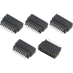PATIKIL Card Edge Connector Black Socket Straight Connection 16 Pin 2.54mm Pitch for PCB Circuit Board, Game Console, Pack of 5