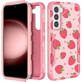 for Samsung Galaxy S22 Case Heavy Duty Protective Designer Strawberry Drop Tested Cute Cases for Men Women Girls Shockproof Protection Rugged Bumper Phone Cover for Galaxy S22 6.1"