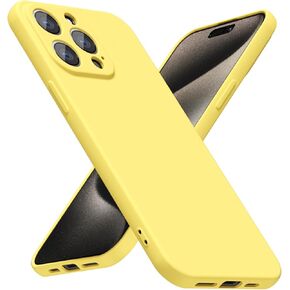 Silicone Case for iPhone 15 Pro Max, Ultra Thin Slim Minimalist Soft Rubber Gel Matte Phone Case for Women Men, Cute Girly Aesthetic Protective Case with Camera Cover, Black