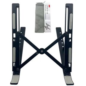 Portable Desktop Laptop Stand,Aluminum Alloy Portable Laptop Stand, 7 Level Adjustable, Foldable, Ergonomic, Suitable for Laptops up to 18 Inches, Black Metal Portable Laptop Stand