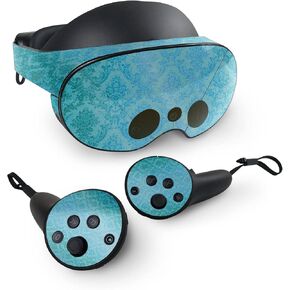 MightySkins Glossy Glitter Skin Compatible with Meta Quest Pro - Blue Vintage | Protective, Durable High-Gloss Glitter Finish | Easy to Apply, Remove, and Change Styles | Made in The USA