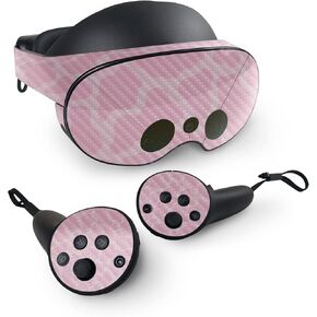 MightySkins Carbon Fiber Skin Compatible with Meta Quest Pro - Pink Giraffe | Protective, Durable Textured Carbon Fiber Finish | Easy to Apply, Remove, and Change Styles | Made in The USA