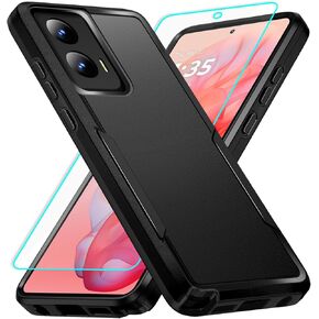 for Moto G Stylus 5G 2024 Case with Screen Protection: Heavy Duty Protective Shockproof and Scratch Proof Cell Phone case for Samsung Moto G Stylus 5G 2024 5G -Black
