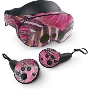 MightySkins Glossy Glitter Skin Compatible with Meta Quest Pro - Tropical Pink | Protective, Durable High-Gloss Glitter Finish | Easy to Apply, Remove, and Change Styles | Made in The USA
