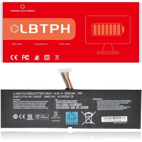 GMS-C40 Compatible Laptop Battery Replacement for Razer Blade Pro 2013 2015 17 RZ09-0099 RZ09-00991101 RZ09-00991102 RZ09-0117 RZ09-01171E11 Series 961TA005F 4ICP9/38/128 14.8V 74Wh