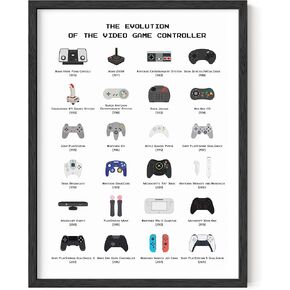 HAUS AND HUES Retro Video Game Posters for Walls Gaming Room Decor, Video Game Room Decor for Boys, Gaming Posters for Gamer Room Decor, Video Game Controller Poster, UNFRAMED (Controller, 12x16)
