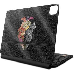 Glossy Glitter Skin Compatible with Apple Magic Keyboard for iPad Air 11-inch (M2) 2024 - Spring Heart - Premium 3M Vinyl Protective Decal Cover - Easy to Apply | Crafted in The USA by MightySkins