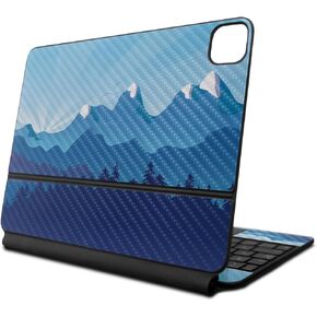 Carbon Fiber Skin Compatible with Apple Magic Keyboard for iPad Air 11-inch (M2) 2024 - Blue Mountains - Premium 3M Vinyl Protective Decal Cover - Easy to Apply | Crafted in The USA by MightySkins