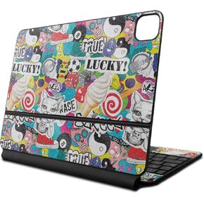 Glossy Glitter Skin Compatible with Apple Magic Keyboard for iPad Air 11-inch (M2) 2024 - Sticker Bomb - Premium 3M Vinyl Protective Decal Cover - Easy to Apply | Crafted in The USA by MightySkins