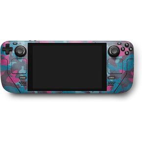 MightySkins Glossy Glitter Skin Compatible with Valve Steam Deck - Cool Blue Pink Camo | Protective, Durable High-Gloss Glitter Finish | Easy to Apply, Remove, and Change Styles | Made in The USA