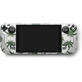 MightySkins Glossy Glitter Skin Compatible with Valve Steam Deck - Pot Leaves Green | Protective, Durable High-Gloss Glitter Finish | Easy to Apply, Remove, and Change Styles | Made in The USA