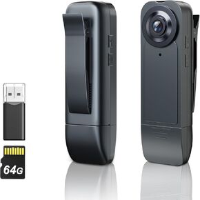 Mini Body Camera 【2024 Upgrade】 1080P HD Body Camera Wearable Camcorder with Night Vision IR & Loop Record, 4-6 HR Battery Life for Daily Records, Cycling, Delivery/Serving Jobs