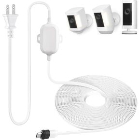 Alertcam سلك الطاقة المقاوم للطقس من أجل حلقة الأضواء الكاميرا Plus/Pro (البطارية) ، كابل شحن USB-C في الهواء الطلق 25 قدمًا لإمدادات الطاقة المستمرة ، الأبيض