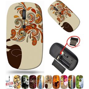 maizi Mouse for Laptop Chromebook Laptop PC Notebook Mice for Laptop Image ID: 14857201 Vector with Floral pa Portable 2.4G with USB Receiver Product of USA