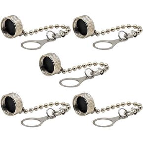 5PCS Metal Dust Cap Covers GX12 with Chain