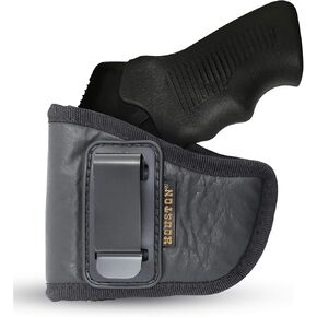 IWB S333 Thunderstruck Gun Holster - Revolver 22 WMR by Houston - ECO Leather Concealed Carry Soft Material - Suede Interior for Protection - Fits: S333 Thunderstruck .22 WMR (Left) Black