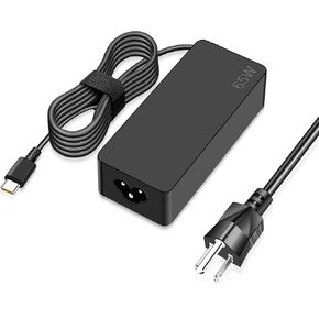 65W USB C Charger for Lenovo Thinkpad Yoga HP Acer Chromebook Charger, ADLX65YDC2A Universal Laptop Adapter Support 45W with Power Cord 10FT