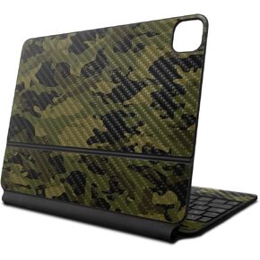 Carbon Fiber Skin Compatible with Apple Magic Keyboard for iPad Air 11-inch (M2) 2024 - Green Camouflage - Premium 3M Vinyl Protective Decal Cover - Easy to Apply | Crafted in The USA by MightySkins