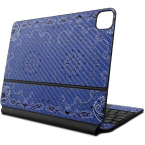 Carbon Fiber Skin Compatible with Apple Magic Keyboard for iPad Air 11-inch (M2) 2024 - Blue Bandana - Premium 3M Vinyl Protective Wrap Decal Cover - Easy to Apply | Crafted in The USA by MightySkins