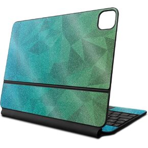 Glossy Glitter Skin متوافق مع لوحة مفاتيح Apple Magic لـ iPad Air 11 بوصة (M2) 2024 - مضلع أخضر أزرق - غطاء صائق فينيل 3M - يسهل تطبيقه | مصنوع في الولايات المتحدة الأمريكية من قبل Mayyskins