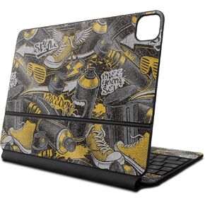 Glossy Glitter Skin Compatible with Apple Magic Keyboard for iPad Air 11-inch (M2) 2024 - Yellow Hip Hop - Premium 3M Vinyl Protective Decal Cover - Easy to Apply | Crafted in The USA by MightySkins