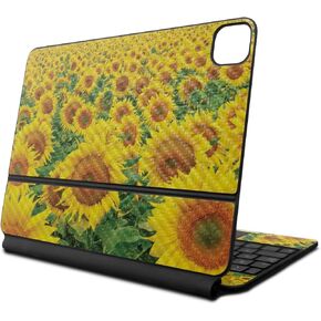 Carbon Fiber Skin Compatible with Apple Magic Keyboard for iPad Air 11-inch (M2) 2024 - Sunflower Field - Premium 3M Vinyl Protective Decal Cover - Easy to Apply | Crafted in The USA by MightySkins