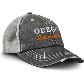 Baseball Cap Oregon Beaver State Cotton Trucker Hats for Men & Women Black Gray