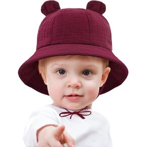 Outdoor Toddler Sun Hat with Wide Brim, Adjustable UPF 50+ Baby Beach Bucket Hat for Baby Summer Essentials