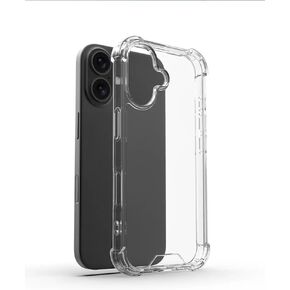 COUVERTURE Case for iPhone 16 Transparent Slim Fit Anti-Scratch Soft TPU PC Non-Yellowing Shockproof Bumper Military Drop Protection Case (Clear, iPhone 16)