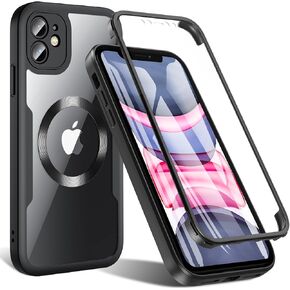 BESINPO Magnetic Case for iPhone 11 Case with Built-in Screen Protector, [Compatible with MagSafe] 360 Full-Body Shockproof Protective Phone Cover for iPhone 11 Phone Case 6.1 inch, Black